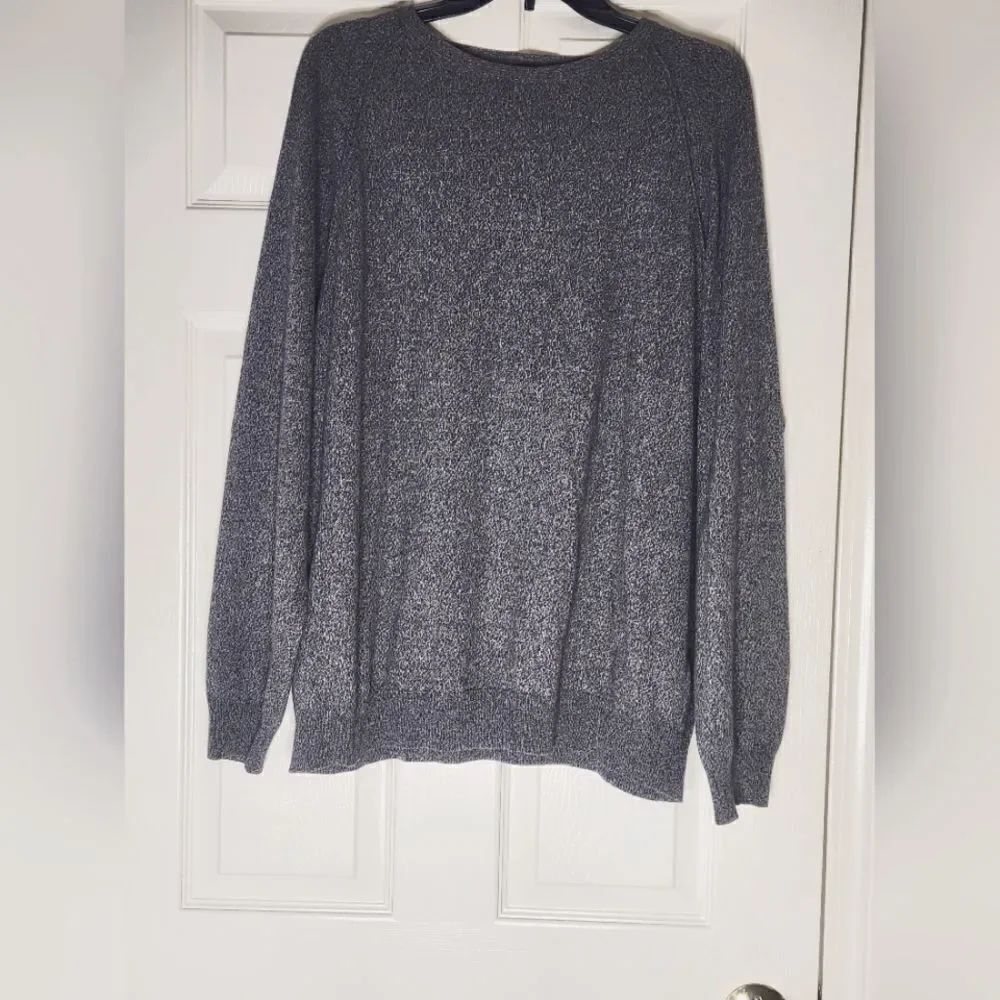 Hart Schaffner Marx XL Gray Lngslvs Raglan CASHMERE SILK Knit Men Sweater Italy